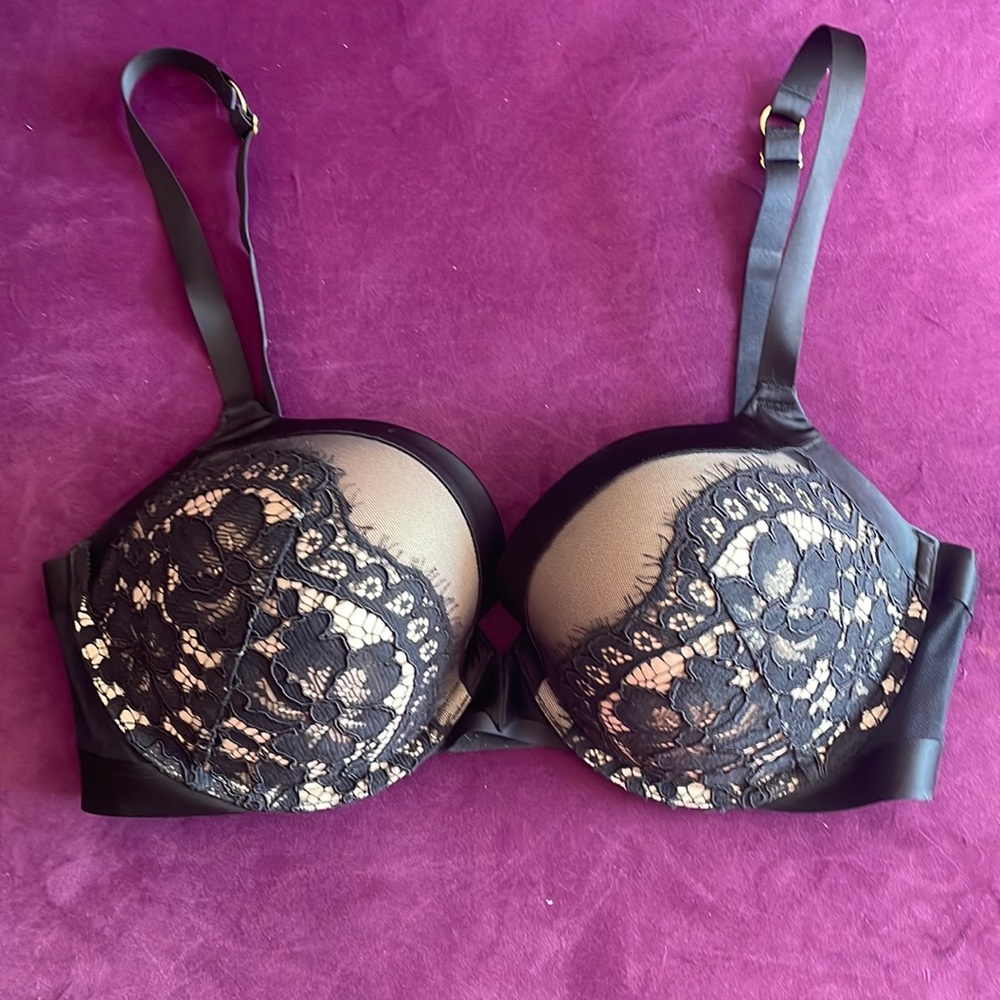36DD Nude and Black, Lace and Mesh, Very Sexy, Push Up, Victoria’s Secret Bra
